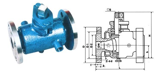 二通保溫旋塞閥BX43W結(jié)構(gòu)圖紙