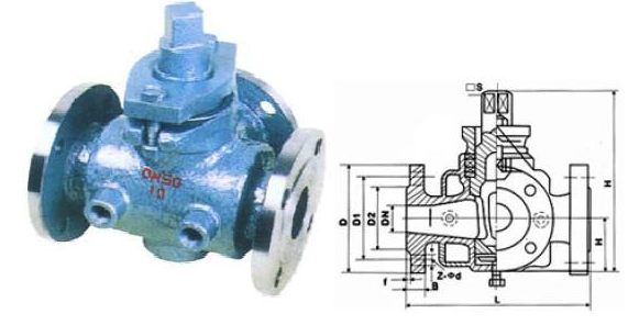 三通保溫旋塞閥BX44W結(jié)構(gòu)圖紙