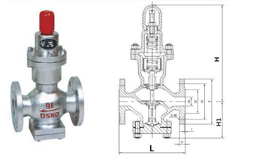 Y44H~Y44Y直接作用波紋管減壓閥結(jié)構(gòu)圖 Y44H~Y44Y直接作用波紋管減壓閥結(jié)構(gòu)圖