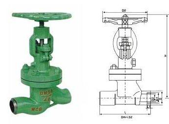 對焊式水封截止閥結構圖 對焊式水封截止閥結構圖