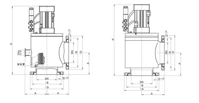 GDQ型氣動(dòng)高真空擋板閥 GDQ型氣動(dòng)高真空擋板閥