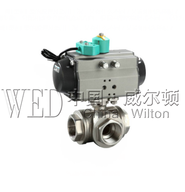 Q611F氣動三通螺紋式球閥